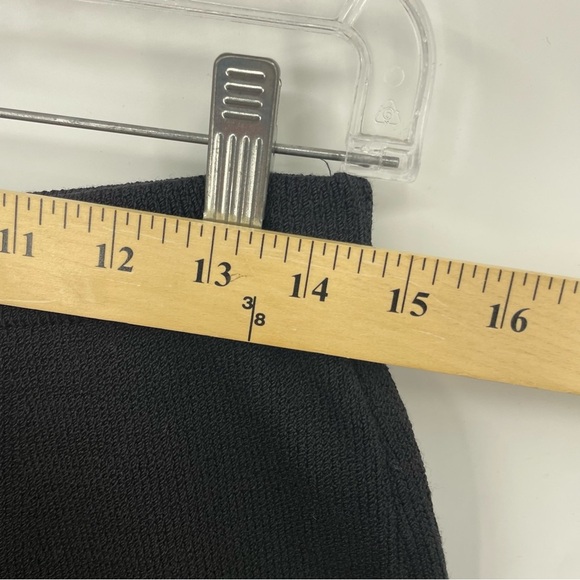 St. John Caviar Black Wool Blend Santana Knit Pants Trouser wide leg Size 8 - Picture 8 of 11